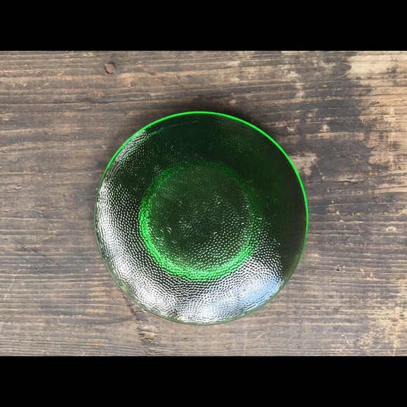 MCM Disc Shape Green Glass Stipled Candleholder - Picture 8 of 11